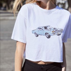 Brandy Melville blue car graphic tee